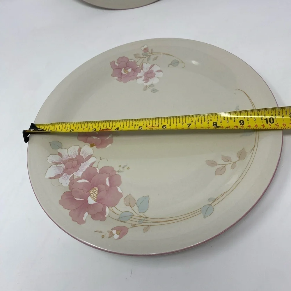 Vintage China Pearl Stoneware Dishes Floral Roses